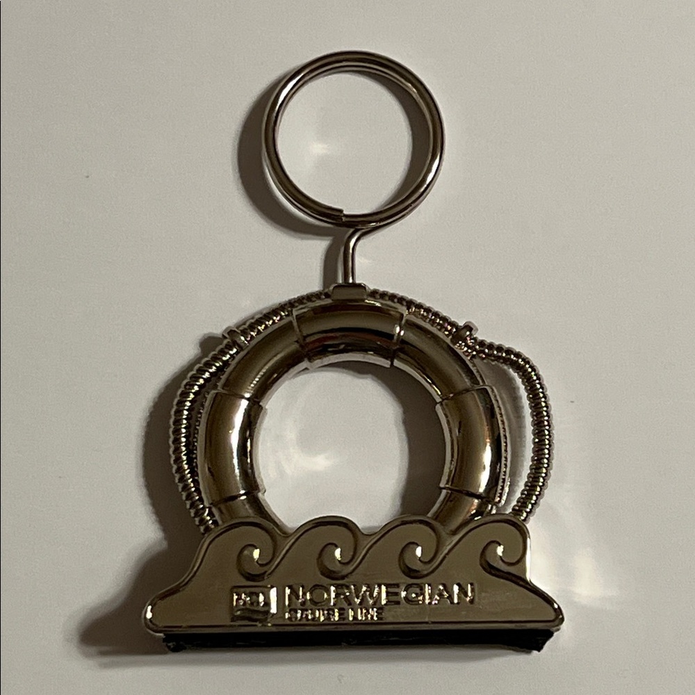 Silver Norwegian Cruise Line Card or Picture Holder in Life Saver 🛟 Ring Shape.